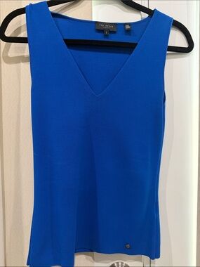 Ted Baker Cobalt V-Neck Sleeveless Knit Tank